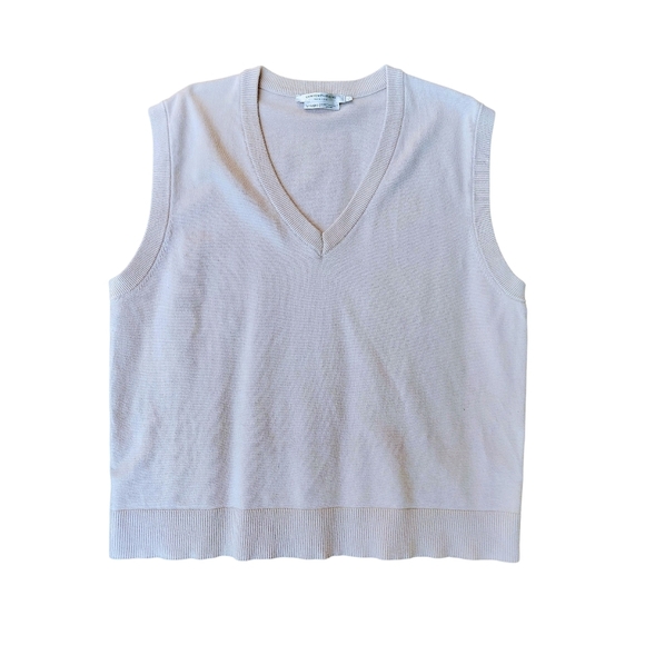 Men's V-Neck Sweater Vest - Cream - Picture 1 of 6